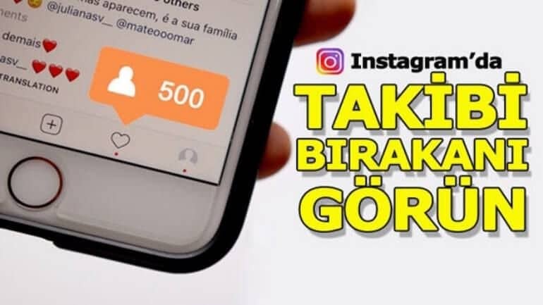 Instagram takip bırakanları bulun