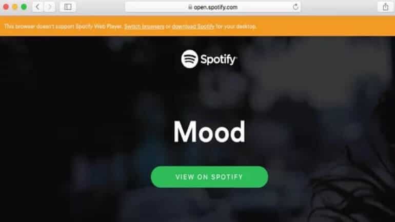 Spotify Web Player Safari’de açılmıyor