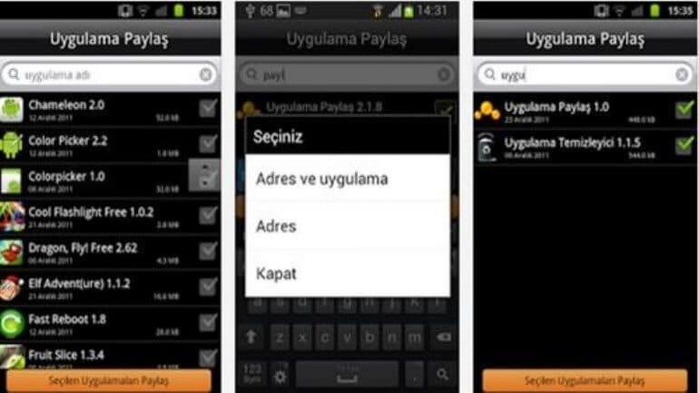 Telefonumdaki uygulamayı arkadaşıma nasıl gönderebilirim?