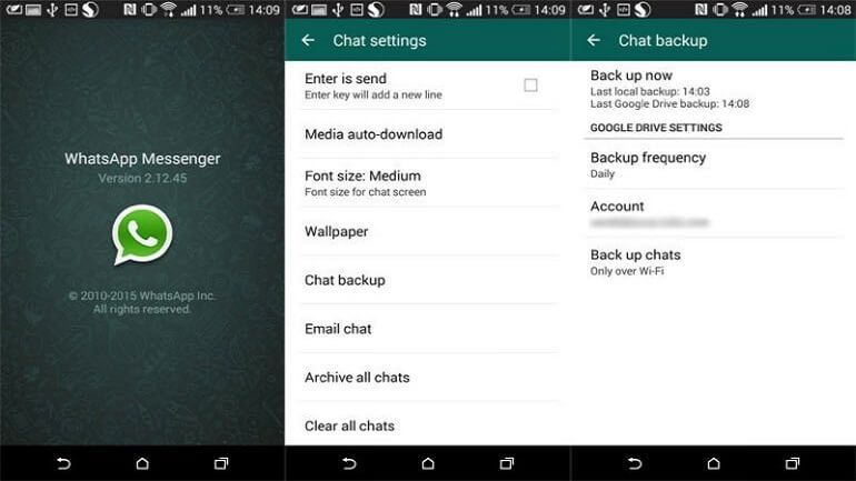 WhatsApp’ı Android’de yedekleme