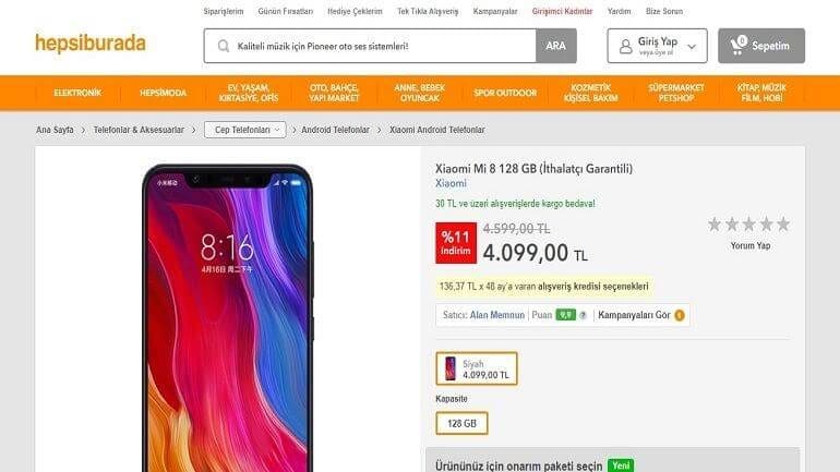 Xiaomi Mi 8 Türkiye’de satışa çıktı!